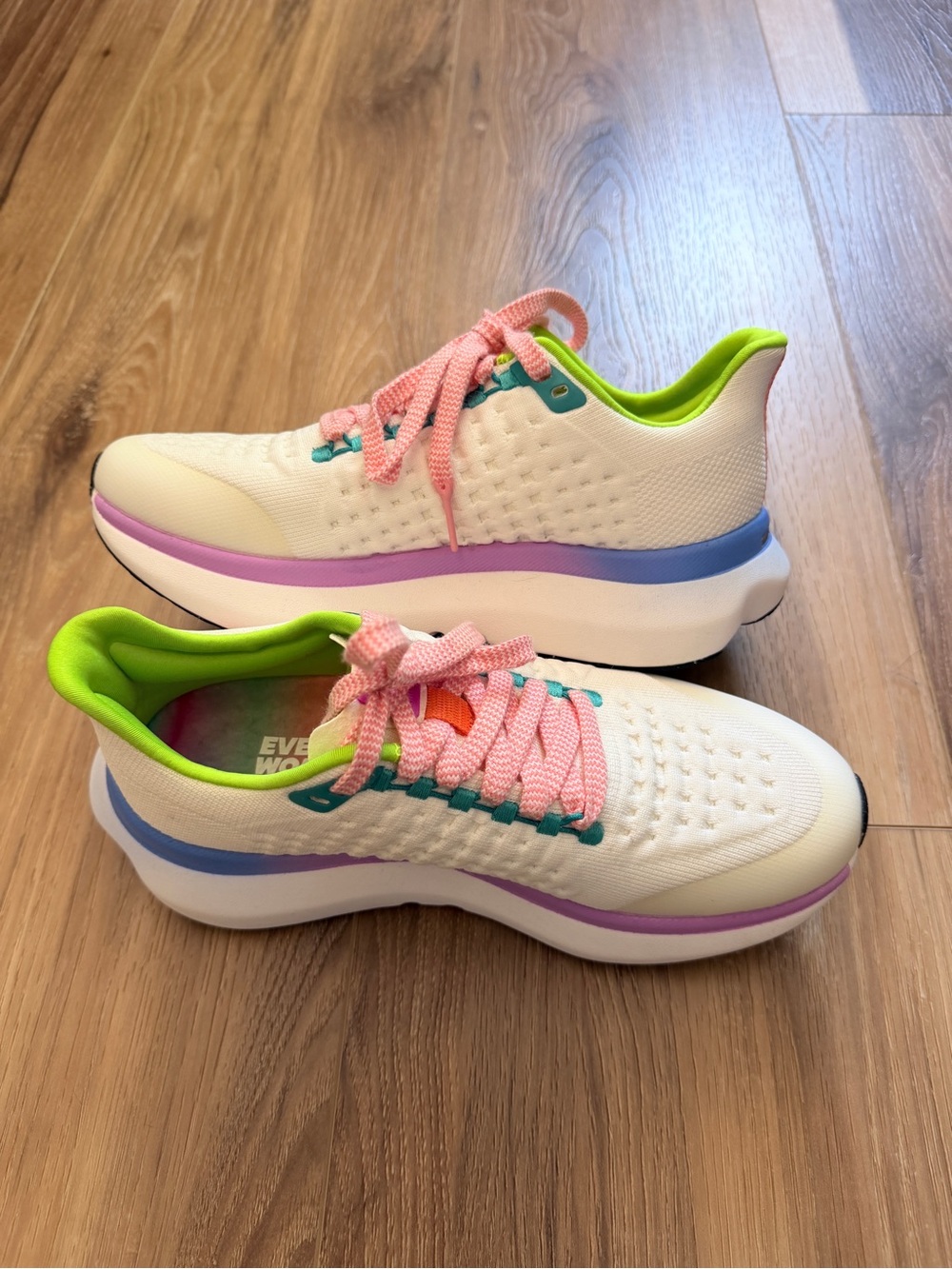 Women's Running Sneakers with Pink Laces and Lime Interior